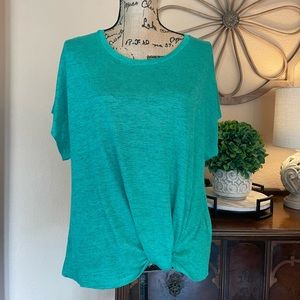 DKNY Kelly Green Front Knot Top